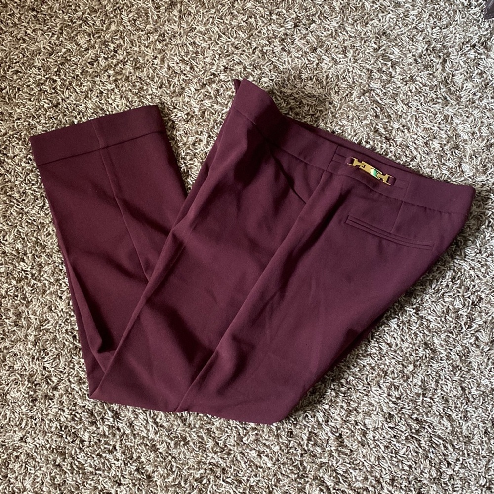 NY & Company Work Burgundy Ankle Trousers Pants Size 8